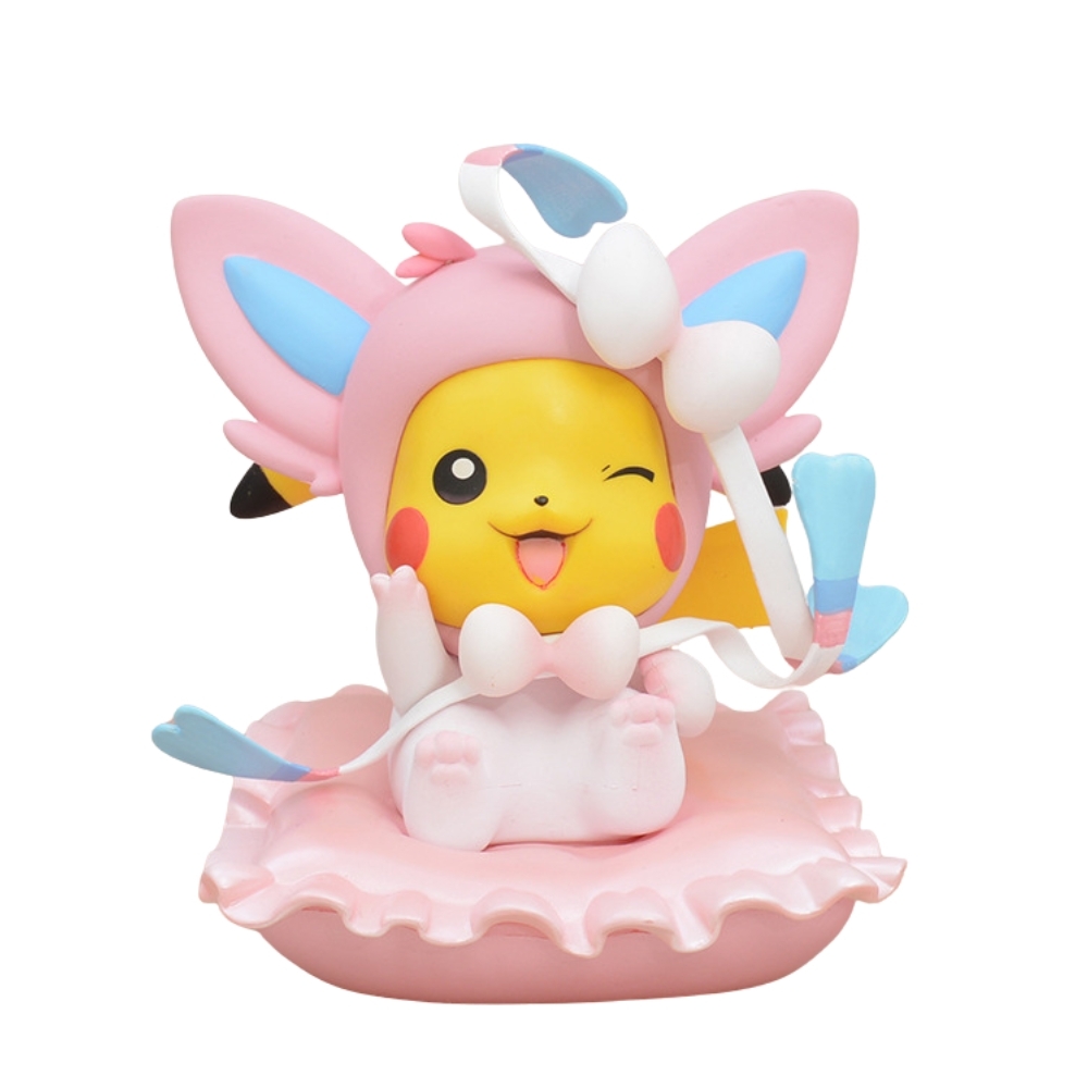 Hàng Cao Cấp -  Mô Hình Pokemon pikachu hồng đeo nơ bản cao cấp - Cao : 12cm - Nặng : 300gram - Figure pokemon - Full Box - K9-T3-S2