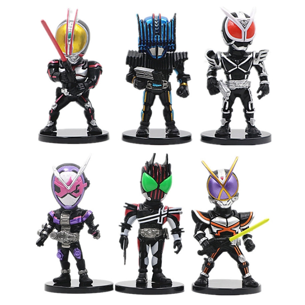 ( Giá 1 con - Bộ 6 con - Đặt Số Lượng 6 ) - Mô Hình Bộ 6 nhân vật Kamen Rider chibi bản B - Cao 10cm - nặng 300gram - No Box : bọc túi OPP - Figure anime Kamen Rider -BO16 ( VAT : G873-79 ) - K21-T2-S5