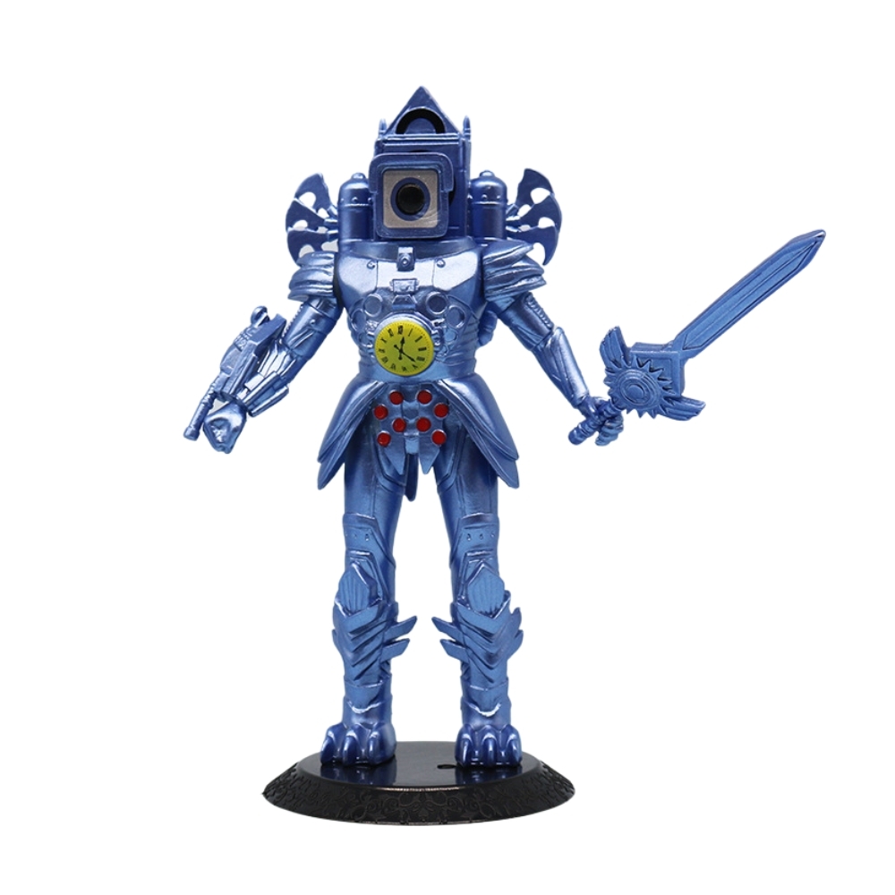 Mô Hình Titan Man Toilet Man áo xanh cầm kiếm nhân vật trong Skibidi Toilet - Cao 18cm - nặng 200Gram - Bọc túi OPP - No Box  - (VAT E523-59) - K22-T2-S7