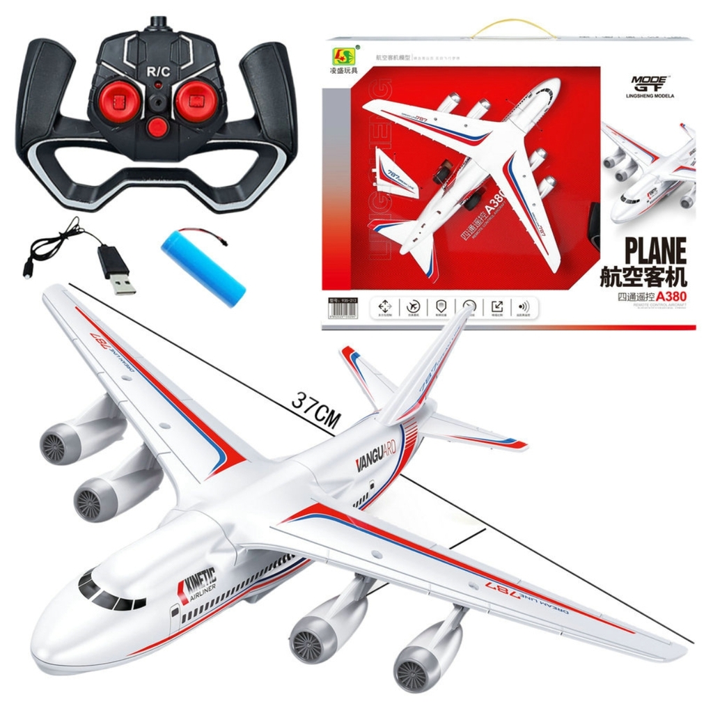 Đồ Chơi Máy bay chở khách Điều Khiển Từ Xa - 4 kênh - Dài 37cm - rộng 37cm - cao 12cm  - FULL BOX . SKU : DK-955-212