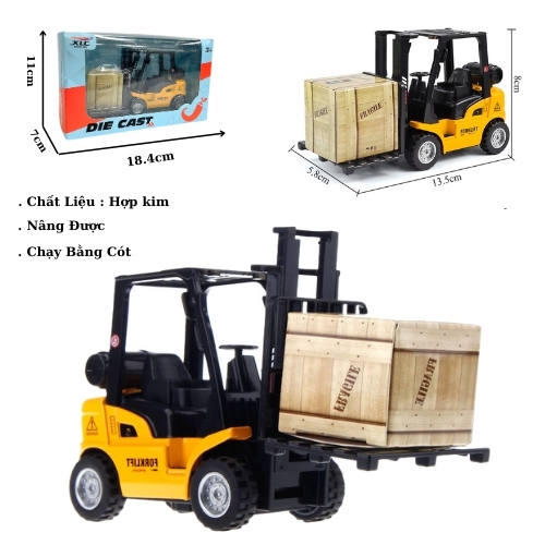 Mô Hình xe nâng hàng ( Hợp Kim ) - bánh sau chạy cót - Dài 13.5cm - rộng 5.8cm - cao 8cm - FULL BOX : box màu SKU : oto-1210-16B - ( Vat : 003-96 !!! ) - K9-T2-S2