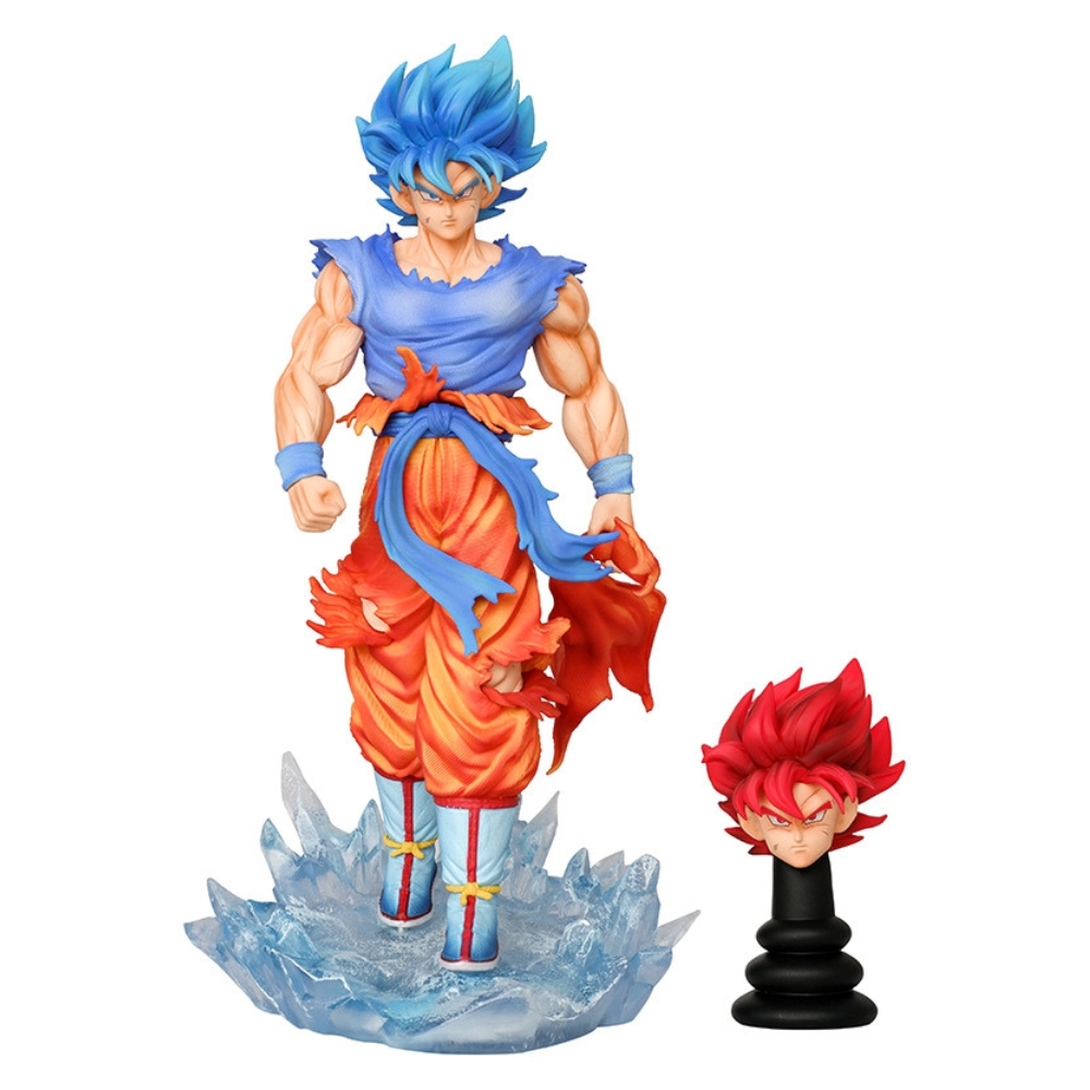 Mô hình DragonBall SonGoku tóc xanh đỏ dáng đứng có base - Cao 33cm -nặng 1500gram - Dragon Ball - Hộp Carton - (VAT 002-02-330) - K7-T4-S6