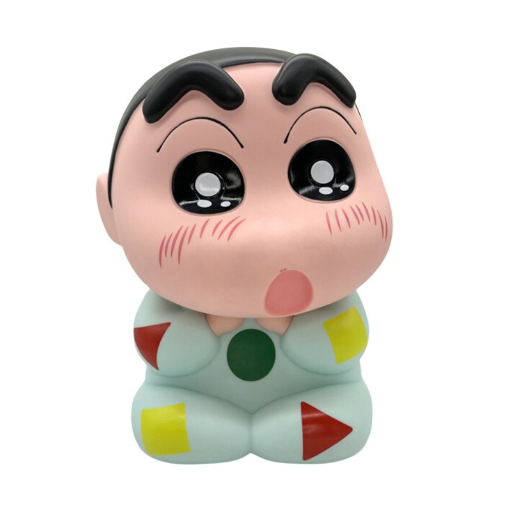 Mô Hình Shin bút chì áo xanh dáng ngồi bản to ( có thể đựng tiền ) - Cao 30cm - nặng 1200gram - Figure Cậu Bé Bút Chì - bọc túi OPP - Hộp Carton - (VAT 002-05-160) -  K11-T4-S2