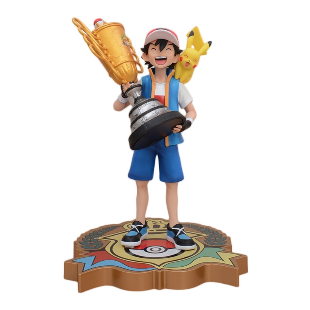 Hàng Cao Cấp -  Mô Hình Pokemon Satoshi cầm cúp bản cao cấp - Cao : 28cm - Nặng : 800gram - Figure pokemon - Full Box -