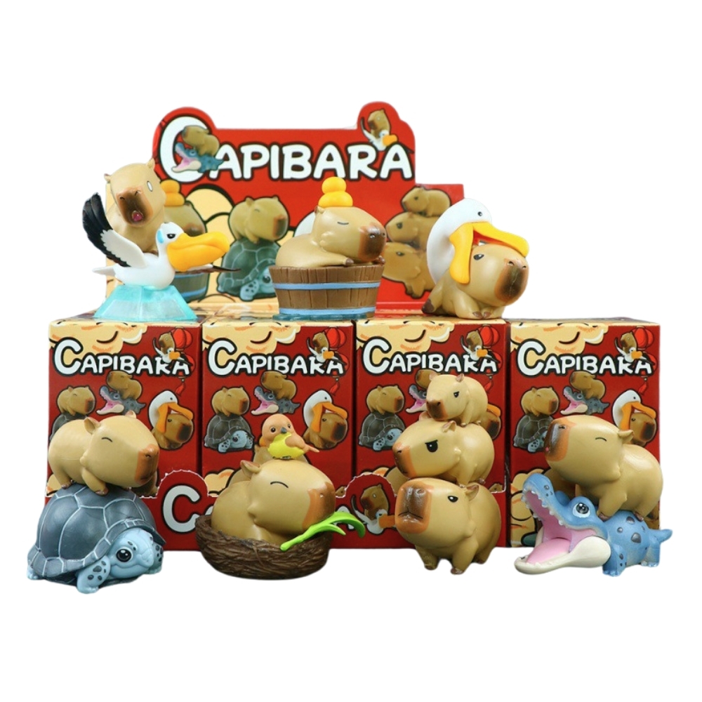 ( Giá 1 con - Bộ 7 con - Đặt Số Lượng 7 ) Mô Hình bộ 7 capi bara - Cao 5.5 - 7.5cm - nặng 300gram - Figure capi bara - bọc túi OPP - Box màu - Hm19 -  (VAT G873-79) - K24-T1-S5