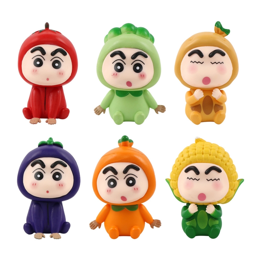 ( Giá 1 con - Bộ 6 con - Đặt Số Lượng 6 ) - Mô Hình bộ 6 Shin bút chì cosplay rau củ - Cao 6cm - nặng 300gram - Figure Cậu Bé Bút Chì - bọc túi OPP - Hộp Màu - HM117 - ( VAT : G873-79 ) - K23-T2-S8