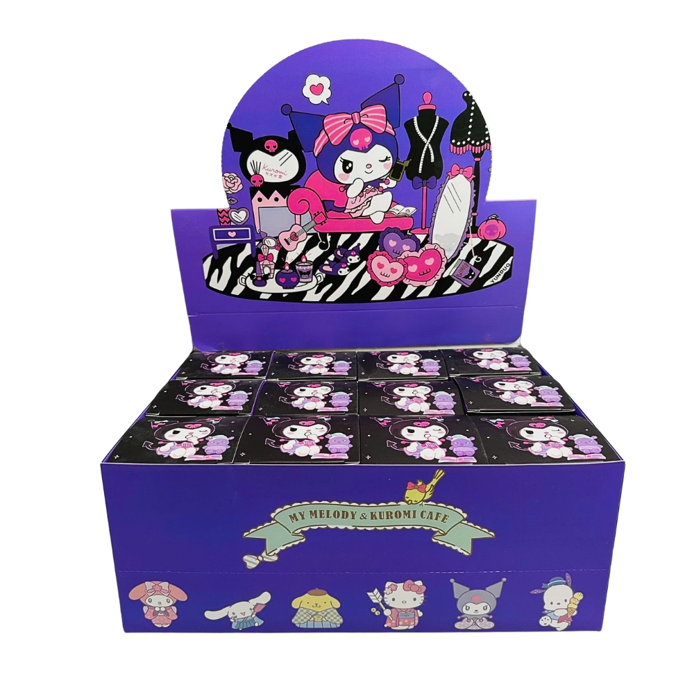 Vỏ Hộp mù 12 Kuromi màu tím - blind box - cao : 10cm ngang : 29cm - figure kuromi N3