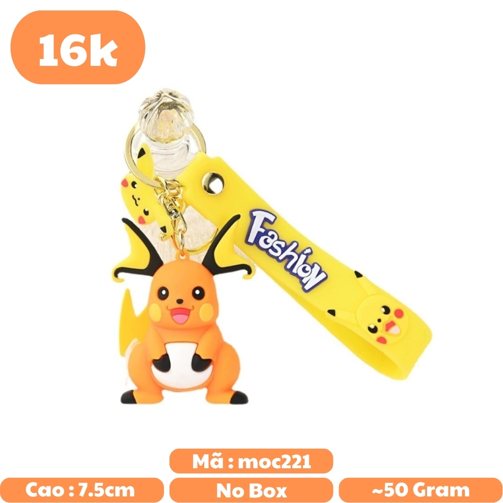 móc khóa pikachu tiến hóa - dây dài 12cm mô hình cao 7.5cm - nặng : 50gram - no box