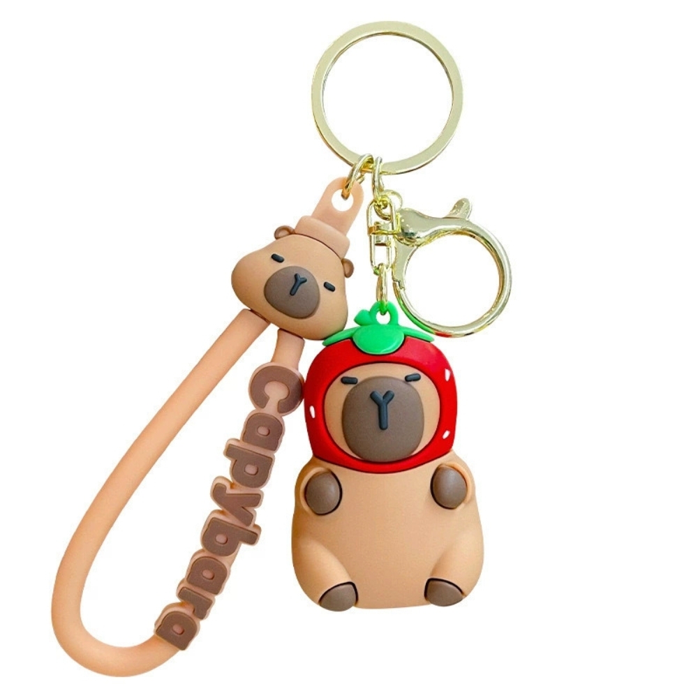 Móc capy đầu cà chua - dây dài 11cm mô hình cao 6cm - nặng : 50gram - no box