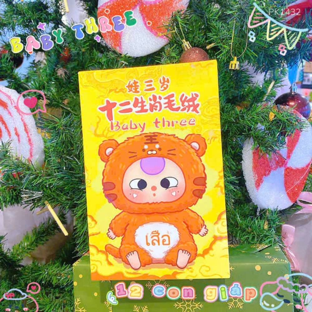 Hàng xưởng sản xuất - Baby Three 12 Con Giáp Baby Three Zodiac blind box ngẫu nhiên - cao ~ 16cm - Nặng 500gram - Túi Mù - Hộp Màu