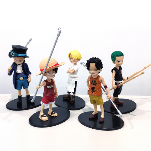 Mô hình đồ chơi - Combo cả ae Luffy Zoro Sanji ACE Sabo lúc nhỏ siêu đẹp Cao 15cm -  One Pece - No Box - N3-K43-T3-S1