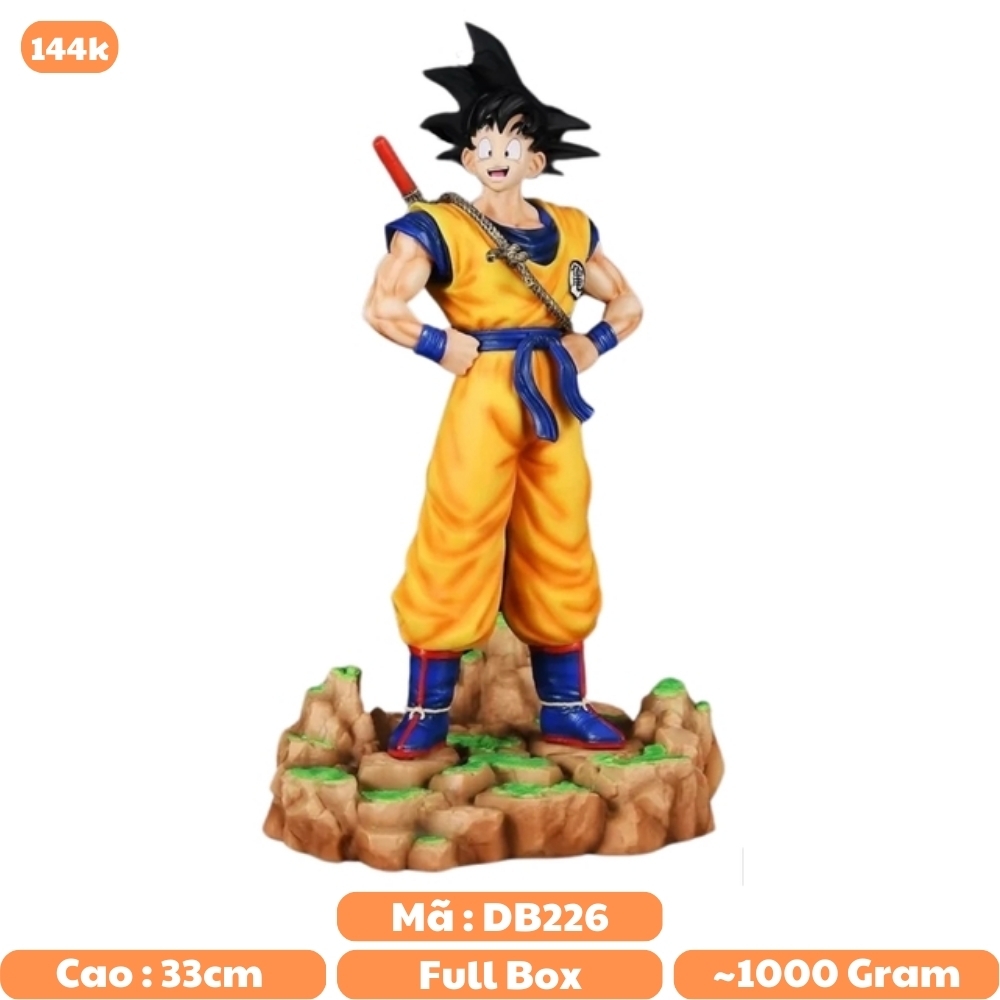 Mô hình DragonBall Songoku dáng đứng , hàng cao cấp - Cao 33cm - nặng 1kg - phụ kiện :  1 gậy đeo lưng - Dragon Ball - Full Box - K7-T4-S1