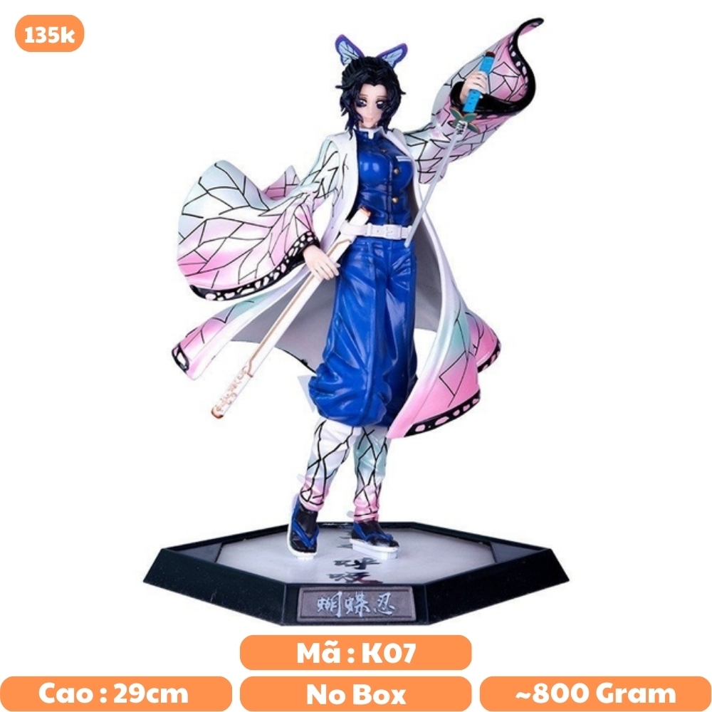 Hàng Box Nhựa - Mô Hình Kimetsu No Yaiba Shinobu dáng đứng chiến đấu cao 29cm nặng 800 gram - Figure Thanh gươm diệt quỷ - Có Vỏ Hộp màu - A - 9