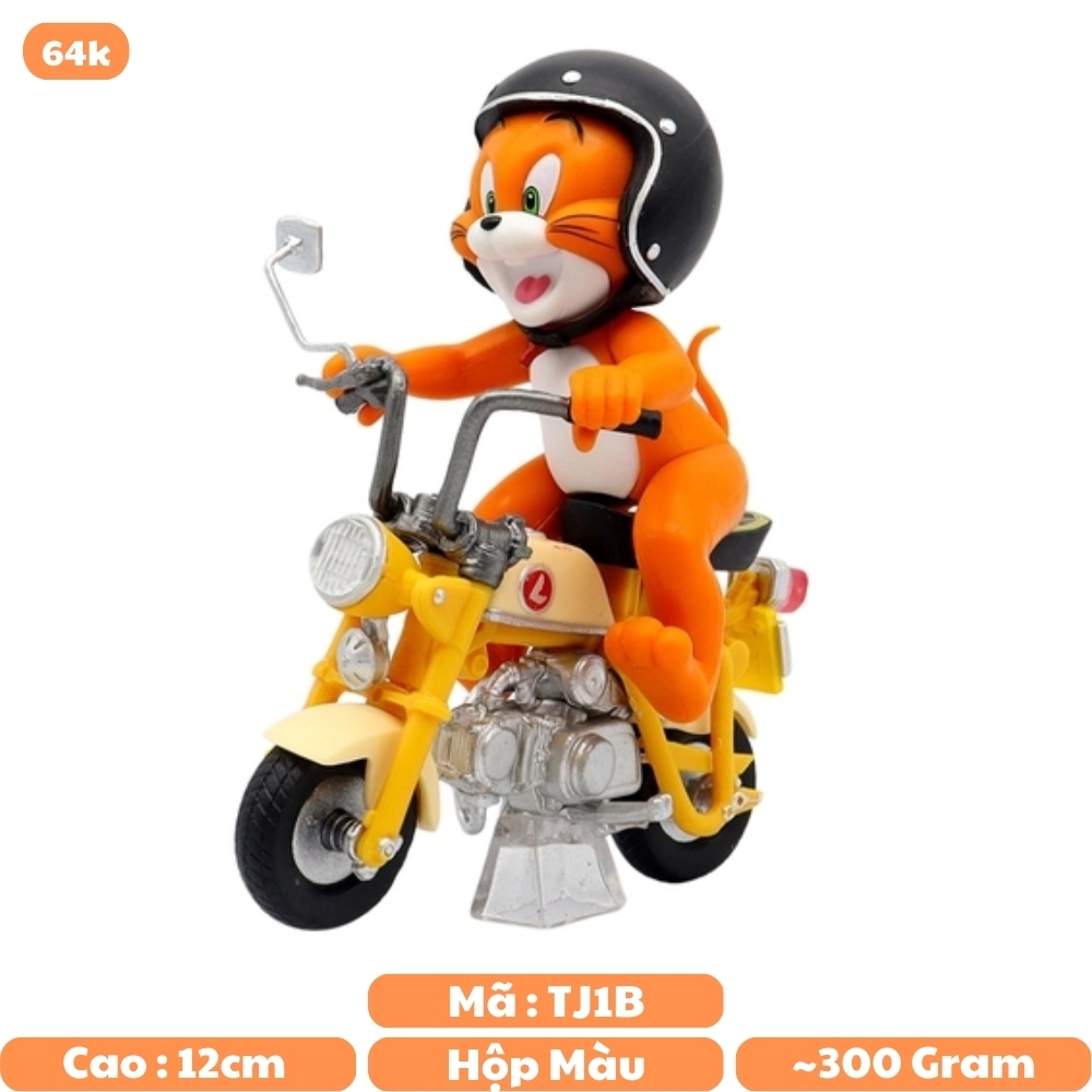 Mô Hình Tom and Jerry Chuột Jerry lái xe máy cao 12cm nặng 300g - Tom and Jerry - Hộp Màu - N1-K19-T1-S1