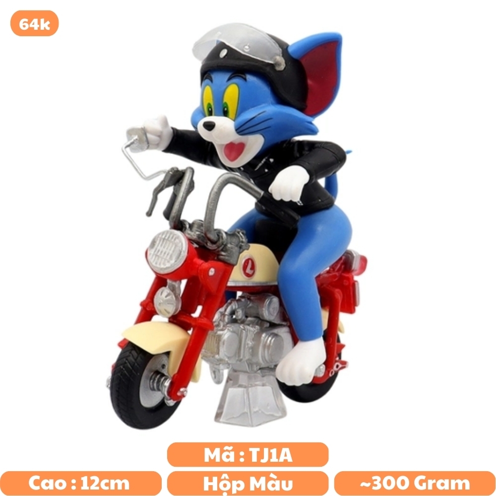 Mô Hình Tom and Jerry Mèo Tom lái xe máy cao 12cm nặng 300g - Tom and Jerry - Hộp Màu - N1-K18-T1-S3