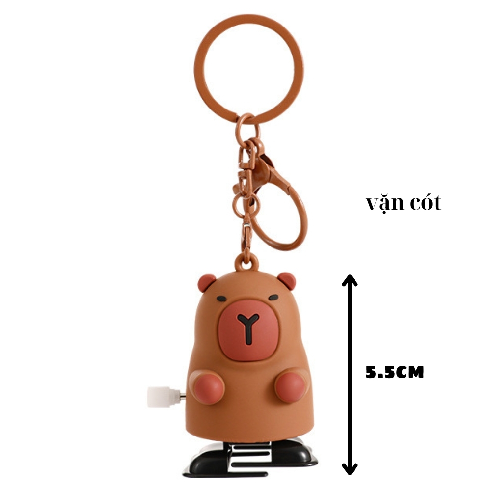 móc khóa capy bara vặn cót nâu -  Mô Hình Cao : 6cm - Nặng : 50gram - No Box : bọc túi OPP N3-K62-T1- S2