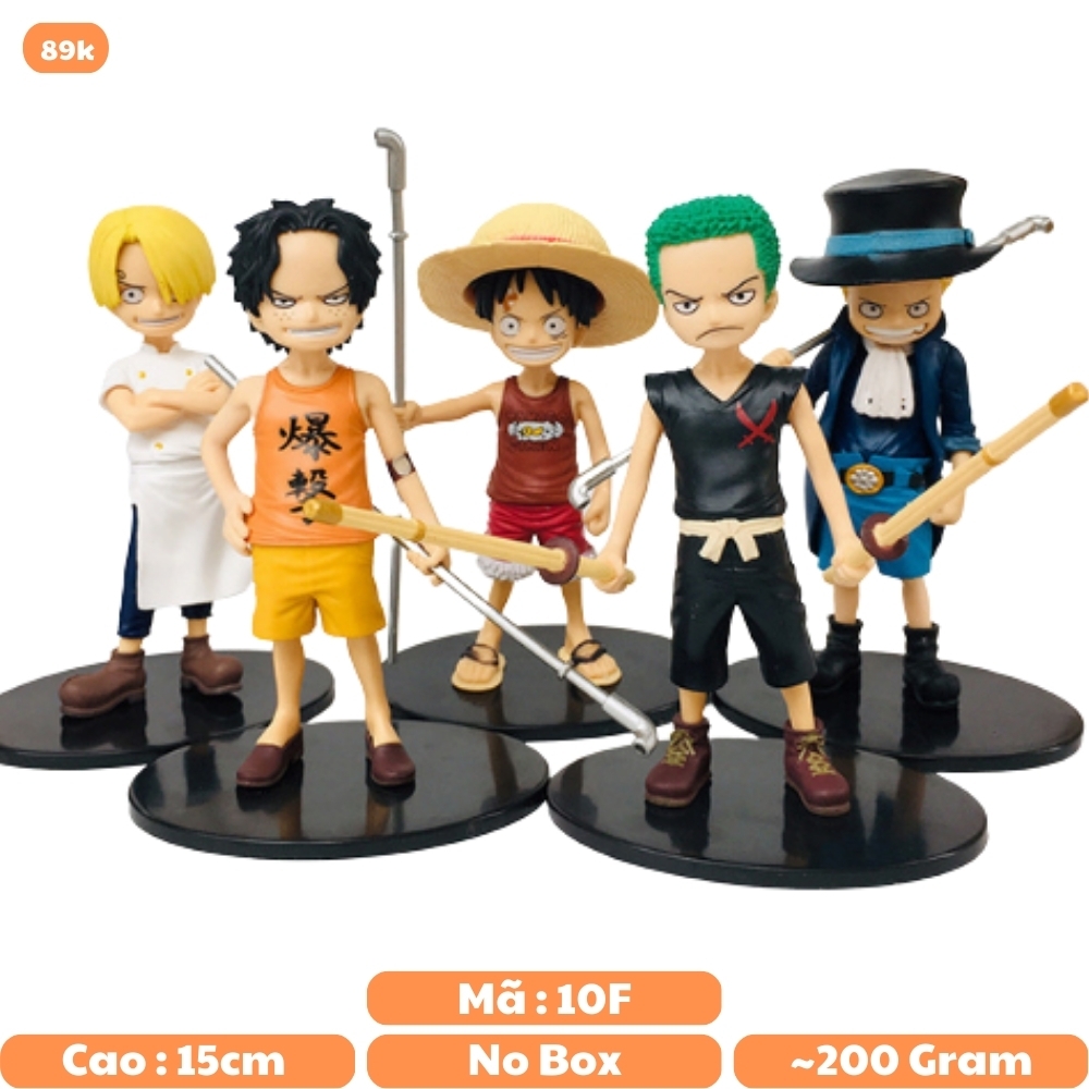 Mô hình đồ chơi - Combo cả ae Luffy Zoro Sanji ACE Sabo lúc nhỏ siêu đẹp Cao 15cm -  One Pece - No Box - N3-K43-T3-S1