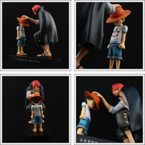 Mô hình đồ chơi - Luffy và Shanks tóc đỏ -  One Piece - N4-K3-BL2