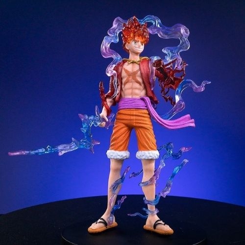 Bản 28cm Box Nhựa  Hộp bóng kính - Mô hình OnePiece - Luffy Gear 5 Nika đỏ Cao 28cm bản có vũ khí cầm tay - OnePiece  - Có Hộp Đẹp - N4-K15