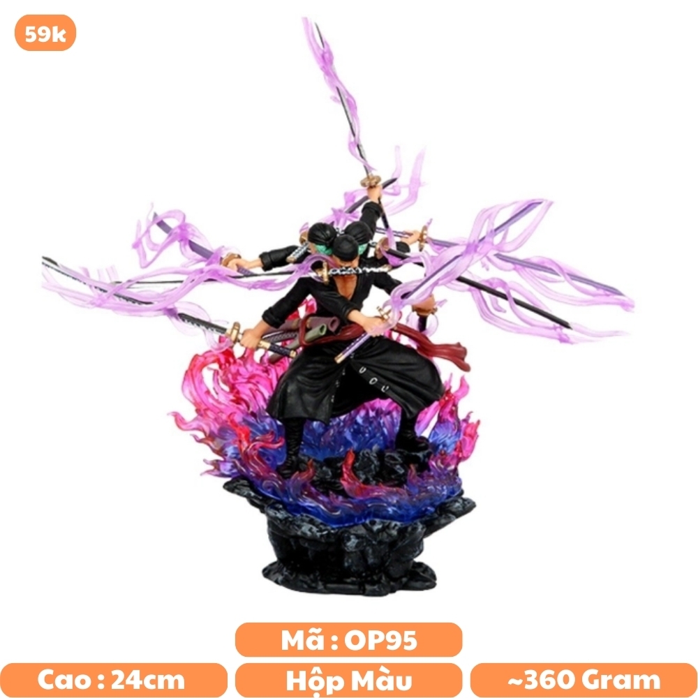 Mô Hình OnePiece Zoro Asura 3 đầu 6 tay siêu ngầu bản nhỏ - Cao 24cm nặng 360gram - Figure OnePiece - nobox - (B-7)