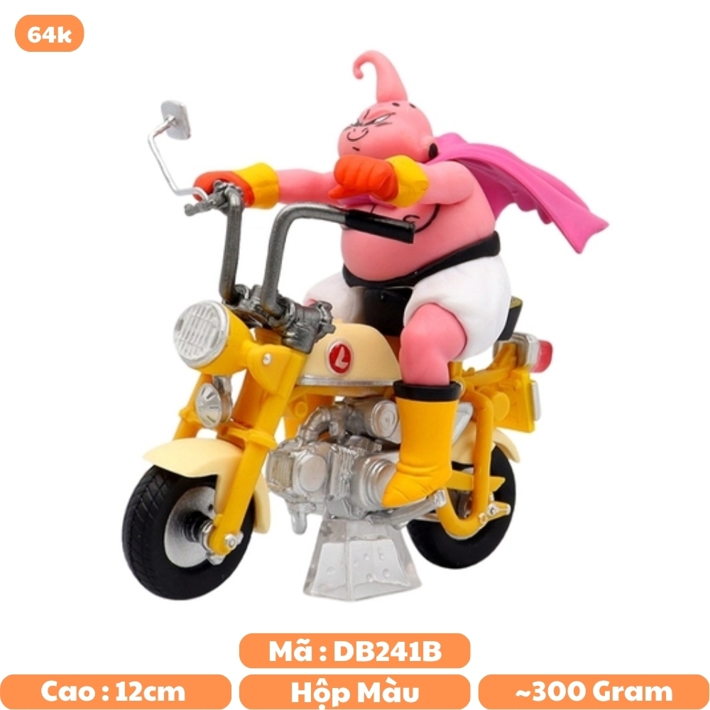 Mô Hình DragonBall mabu béo lái xe máy cao 12cm nặng 300g , Figure DragonBall - Hộp Màu - K8-T3-S2