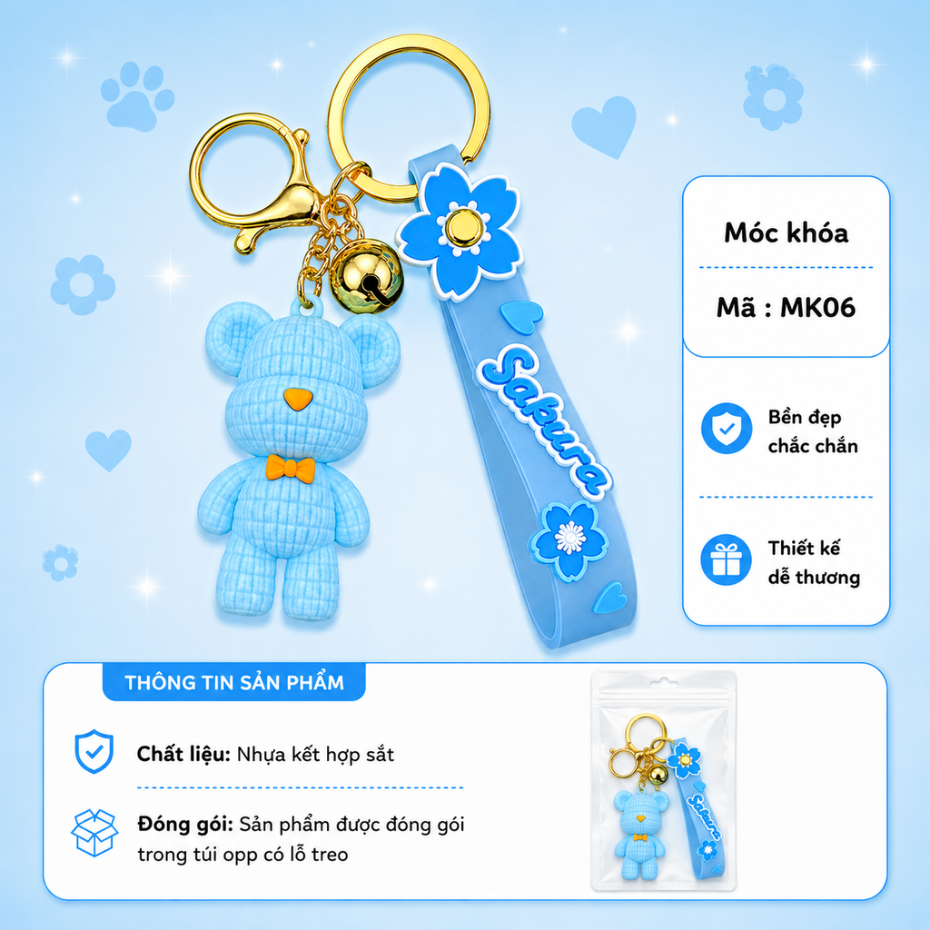 Móc khóa gấu bear - SKU : mk06 - (VAT: MK001-5)