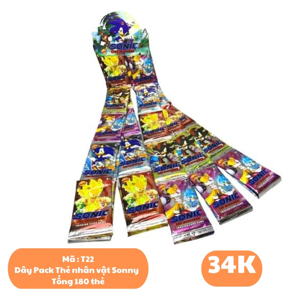 Dây Pack Thẻ nhân vật Sonic - 1 túi có 3 dây - 1 dây có 12 pack - 1 pack có 5 thẻ - N3-K19-T3-S3