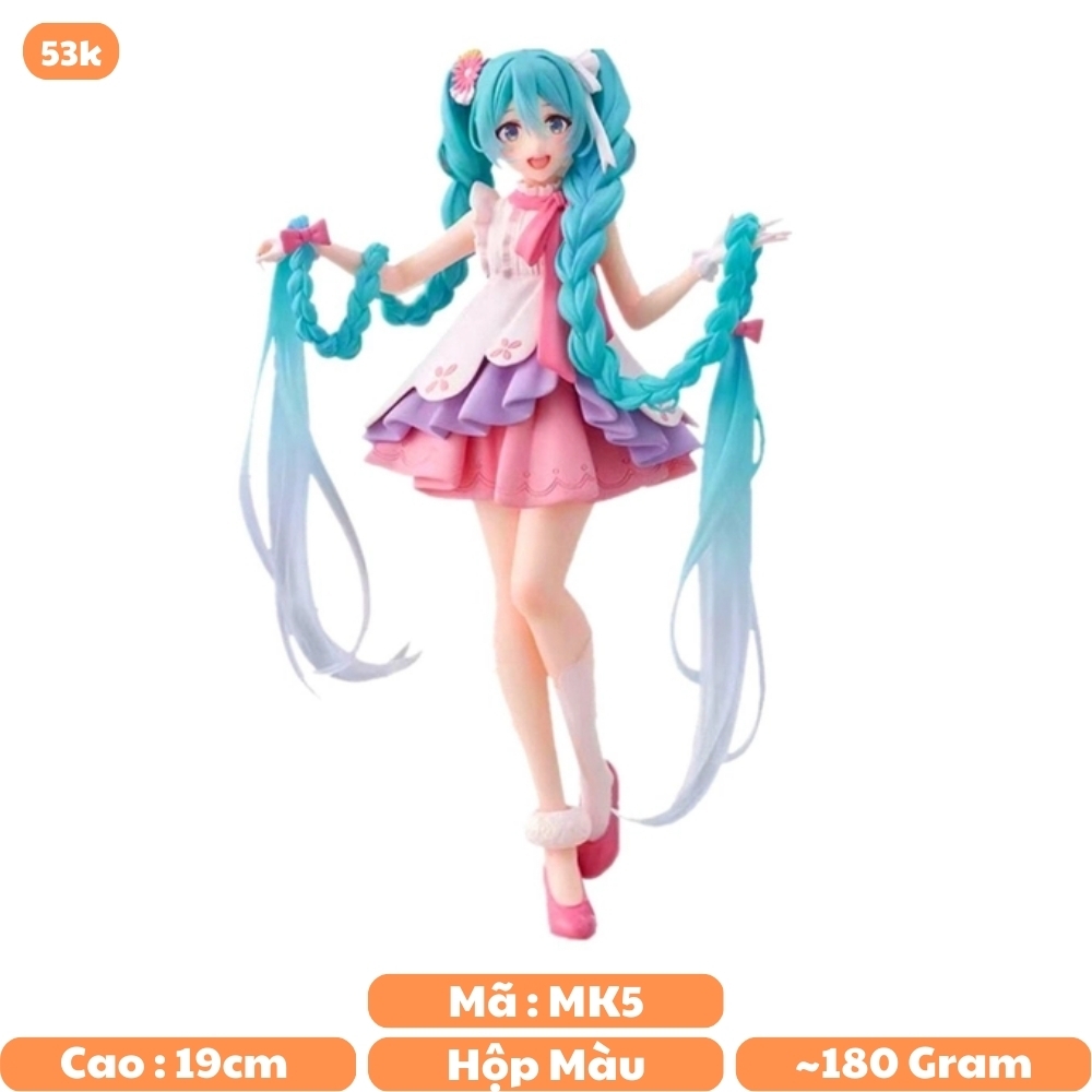 Mô Hình Hatsune Miku cầm tóc - Cao 19cm - nặng 180gram - Figure Miku - No box - K19-T3-S6