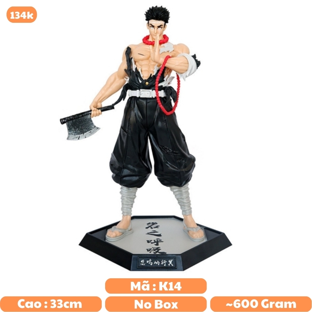Mô Hình Nham Trụ - Cao 33cm - nặng 600gram - Phụ Kiện : 1 vòng + 1 rìu - Kimetsu No Yaiba - Có Hộp Màu - N4-K3-BL1 - B-13