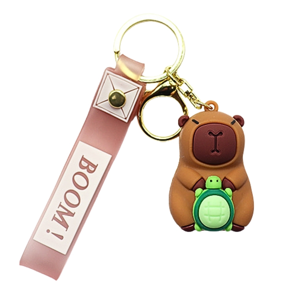 Móc capy ôm rùa - dây dài 11cm mô hình cao 6cm - nặng : 50gram - no box