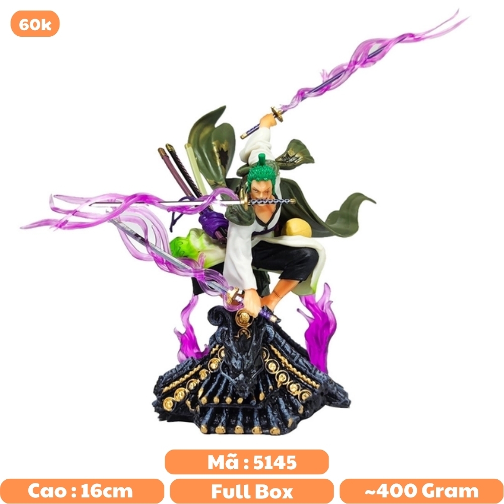 Mô hình Zoro wano trên mái nhà cao 16cm - One Piece - Có Hộp Màu - A - 10