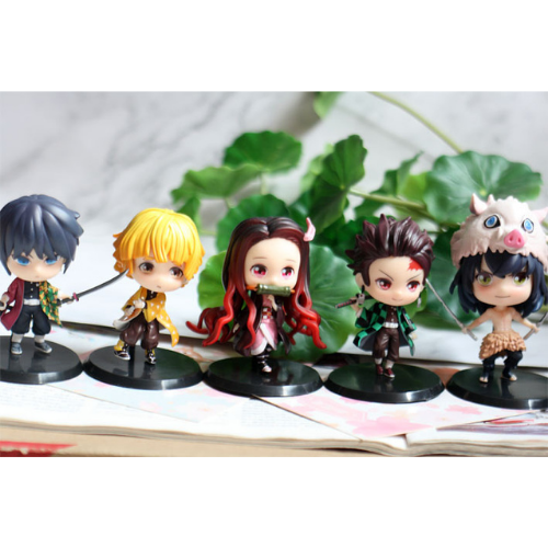 Mô hình đồ chơi -Combo 5 em figure Tanjirou , Nezuko , Zenitsu , Inosuke , Giyuu - Kimetsu No Yaiba - No Box