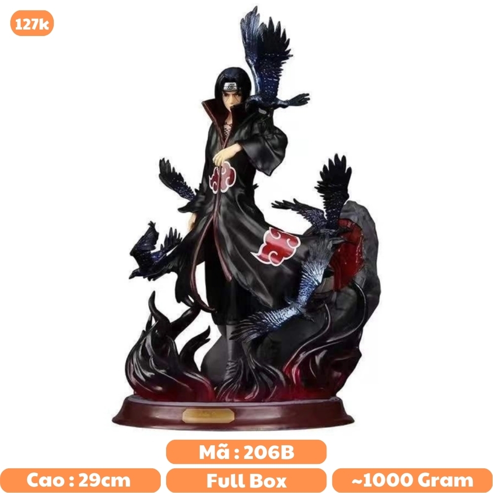 Mô hình Itachi Akatsuki đế Hắc Hỏa  - Cao 29cm - Naruto - Có Hộp Đẹp - C - 11 (B-10)