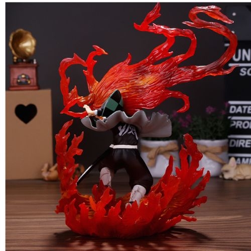 Mô hình đồ chơi - Kamado Tanjirou trạng thái chiến đấu - hiệu ứng kiếm lửa -  Kimetsu No Yaiba - Có Hộp Màu - N1-K37-T4-S10 (N5)