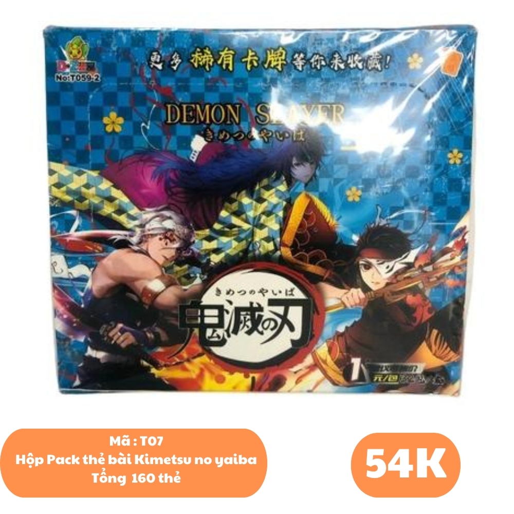 Pack anime kimetsu no yaiba  - 1 Hộp = 32PACK - Mỗi pack có 5 thẻ- Cao 13cm - rộng 14cm - N3-K19-T4-S1