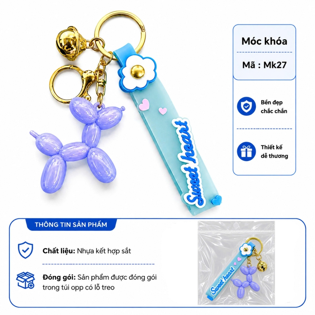 Móc khóa chú chó - SKU: mk27 (VAT: MK001-5)