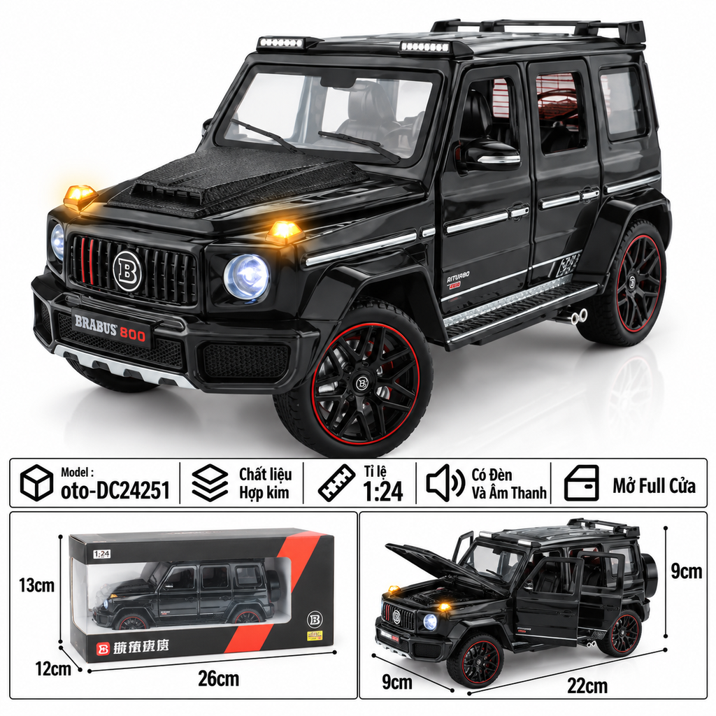 Xe thể thao tỉ lệ 1:24 - chất liệu bằng hợp kim - Có đèn và âm thanh Tính năng mở full cửa - SKU : oto-DC24251 ( VAT : 103-01-200 )