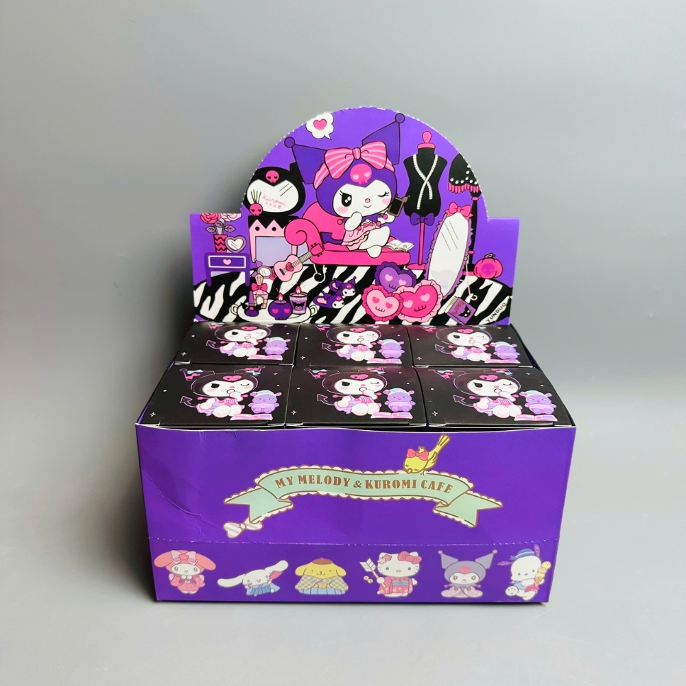 Vỏ Hộp mù 6 Kuromi màu tím - blind box - cao : 10cm ngang : 20cm - figure kuromi N3