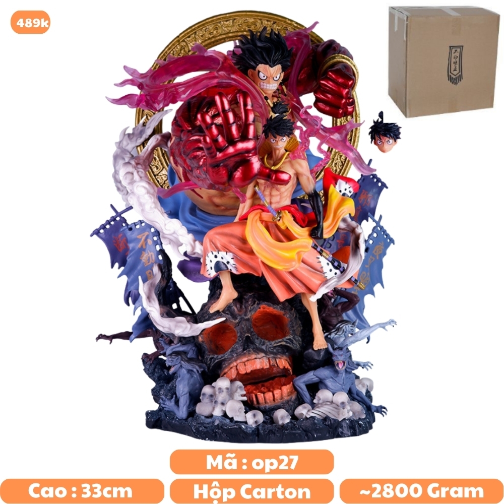 Hàng Loại 1 - Mô Hình OnePiece Luffy gear 4 king fado siêu đẹp cao 33cm - Figure OnePiece - Full box - Hộp màu đẹp N1-K38-T4-S5