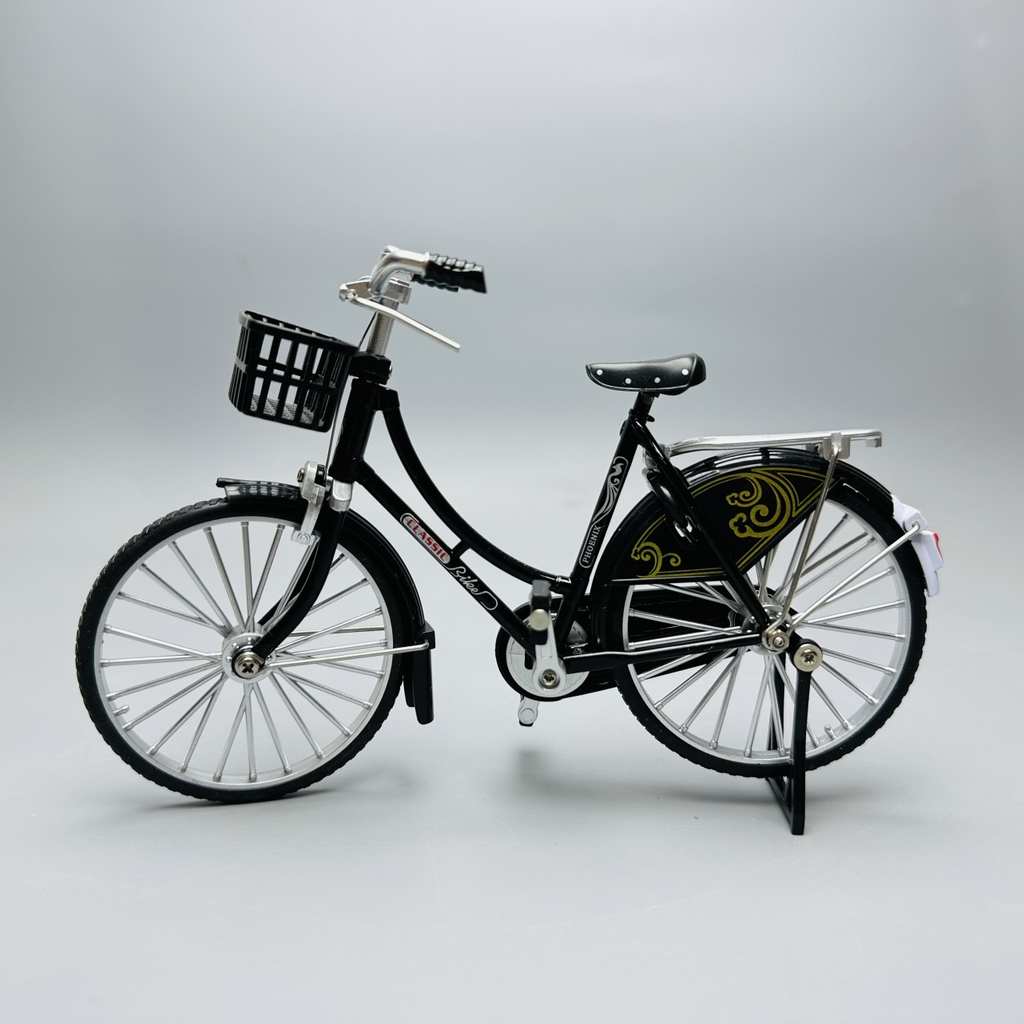 Mô Hình Xe đạp có giỏ 1:10 Hợp kim - Phụ kiện : bơm - Dài 17.5cm - rộng 6cm - cao 11cm - nặng ~ 500gram - FULL BOX : box màu SKU : oto159