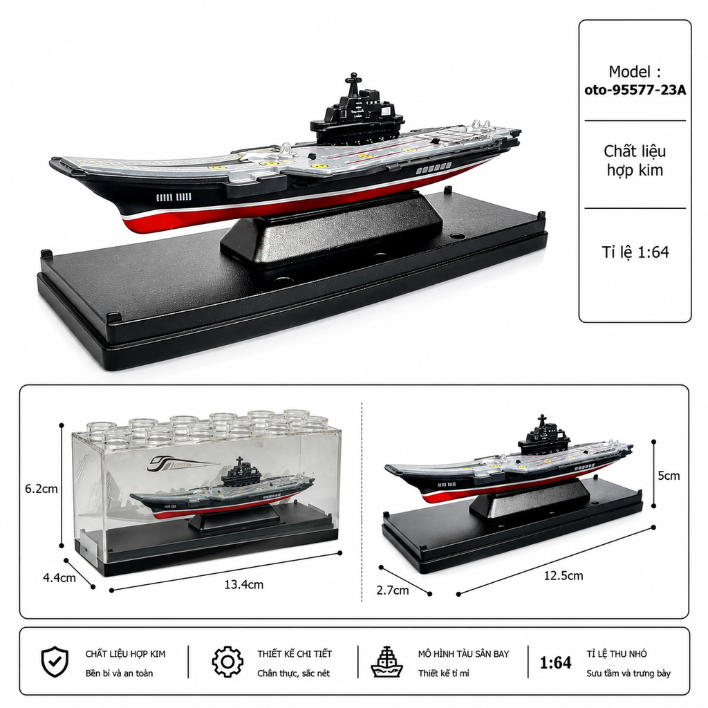 Mô Hình Tàu Sân Bay tỉ lệ 1:64 chất liệu hợp kim - SKU : oto-95577-23A ( Vat : 103-05-20 !!! )