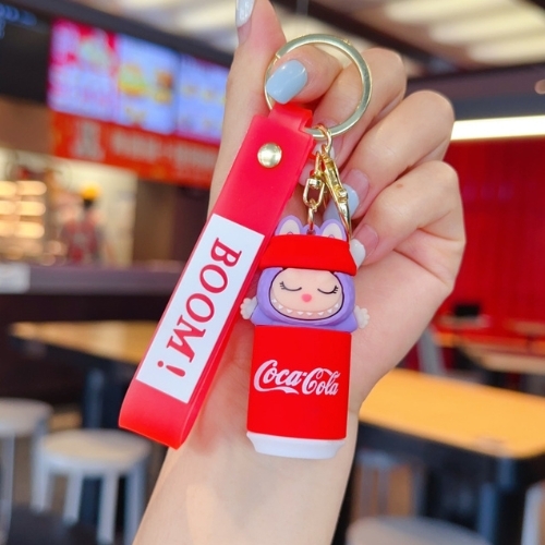 Móc Khóa labubu tím cocacola siêu dễ thương . Dây móc dài : 10cm - Mô Hình Cao : 6cm- Nặng 50gram K75-T7-S4