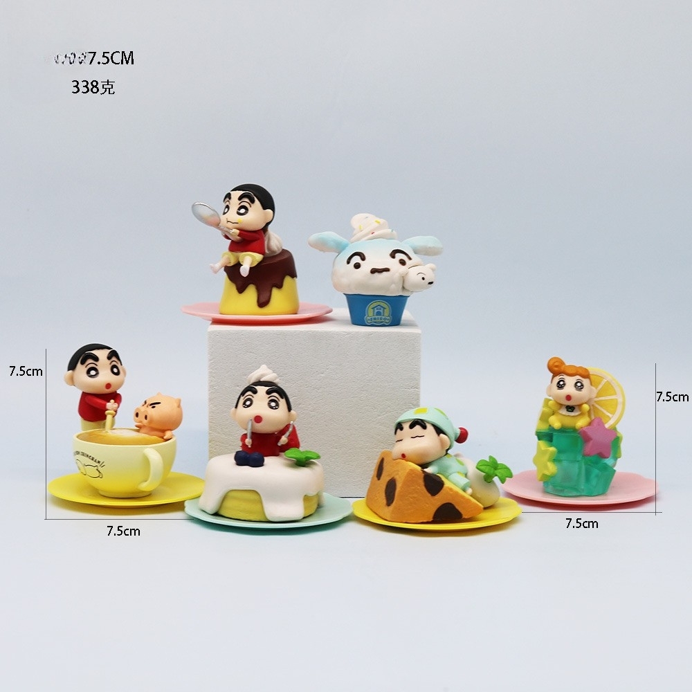 Mô Hình bộ 6 Shin bút chì cosplay - Cao 7.5cm - nặng 200gram - Figure Cậu Bé Bút Chì - bọc túi OPP - Hộp Màu - HM130 - n3-k48-t1-s2