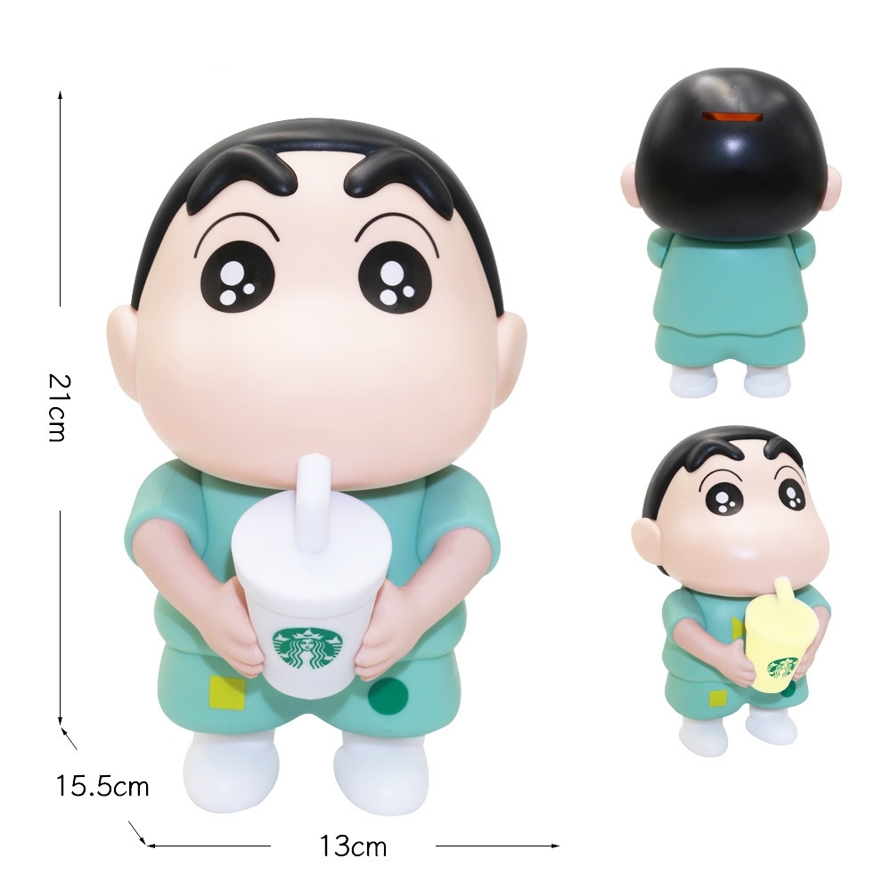 Hàng Rỗng Nhẹ - Mô Hình Shin uống nước áo xanh dáng đứng Có Led - Cao : 21cm - Nặng 300gram - No Box