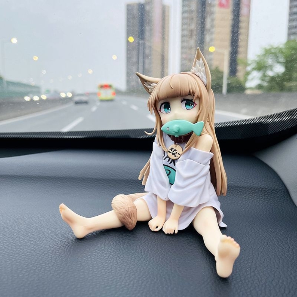 Mô Hình Uchi no Neko ga Onnanoko de Kawaii Ngồi Gặm Cá - Cao 13cm Nặng 322gram - Figure Mèo Anime Dễ Thương - Hộp Màu- K20-T3-S11