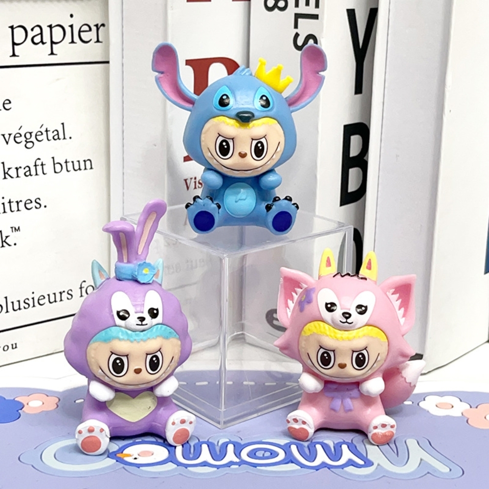 Hàng Cao Cấp - Mô hình labubu bộ 6 labubu Cosplay bản A - cao 6-7cm - Nặng 300gram - Bọc Túi - Hộp Màu - K21-T2-S10
