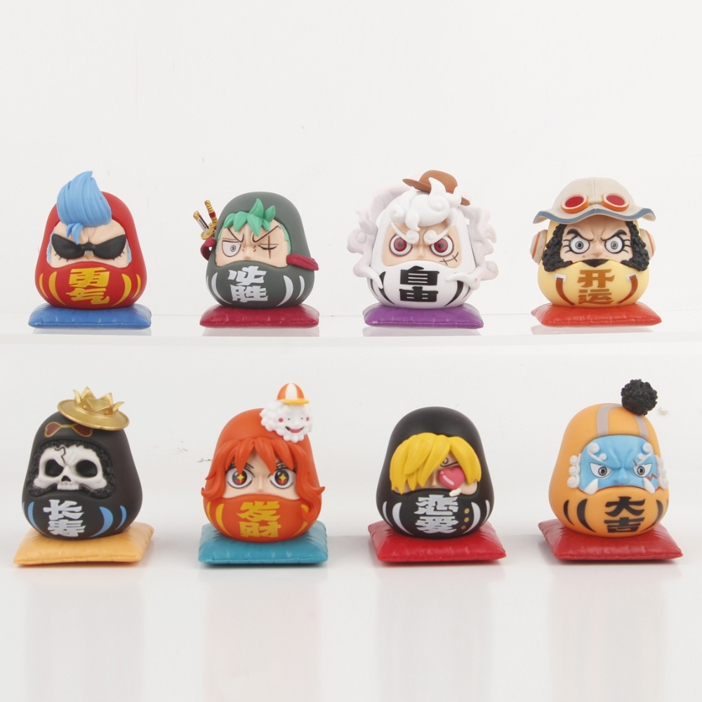Mô hình onepiece Bộ 8 nhân vật băng mũ rơm- Cao 7.5cm - nặng 350gram - Figure onepiece - Hộp Màu - K14-T2-S3