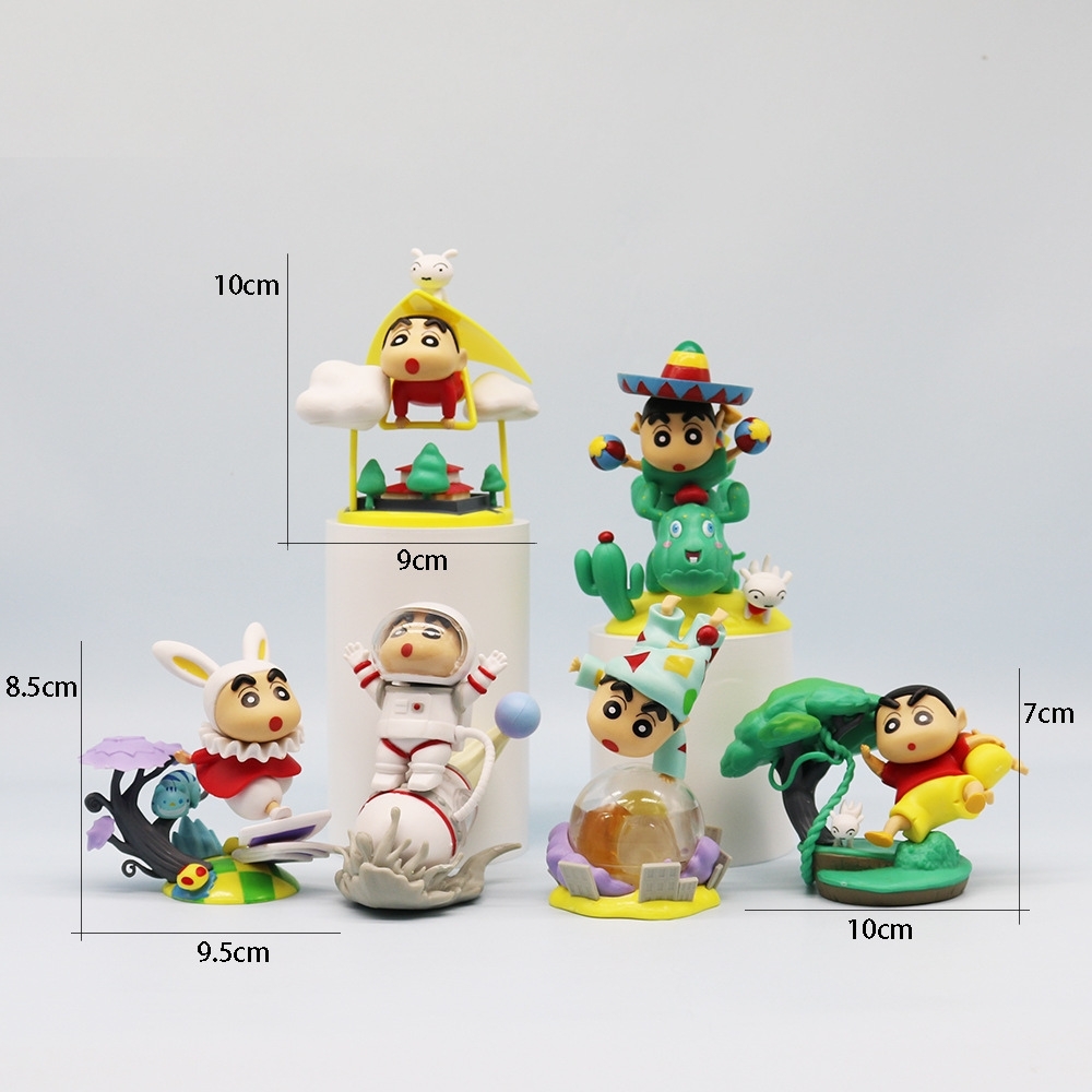 Mô Hình bộ 6 Shin bút chì cosplay - Cao 7-10cm - nặng 300gram - Figure Cậu Bé Bút Chì - bọc túi OPP - Hộp Màu - HM56 n3-k40-t3-s1
