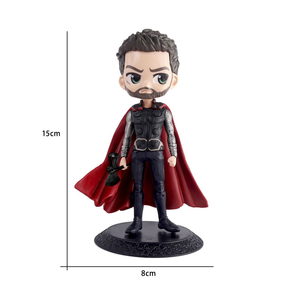 Mô Hình Thor Cầm Vũ Khí Dáng Đứng – Cao 15cm – Nặng 200gram – Figure Marvel Avengers – No Box  - K17-T2-S2