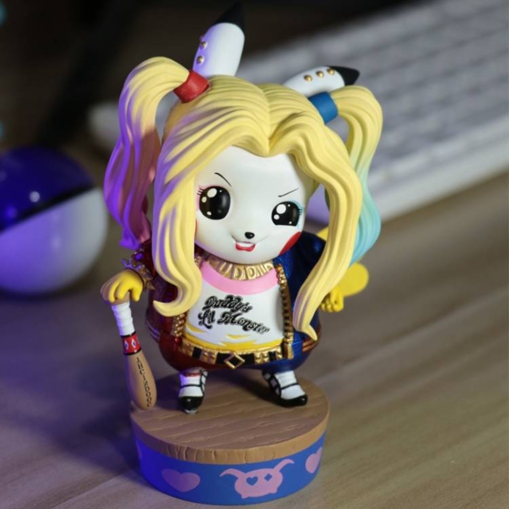 Mô Hình Pokemon pikachu cosplay harley quinn dáng đứng - Cao 12cm - nặng 300gram - Figure pokemon - no box - K9-T2-S12